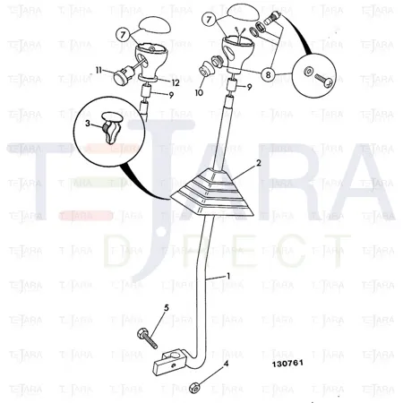 JCB Part No.# 830/00543, SLEEVE.GEAR KNOB - JCB Spare Parts