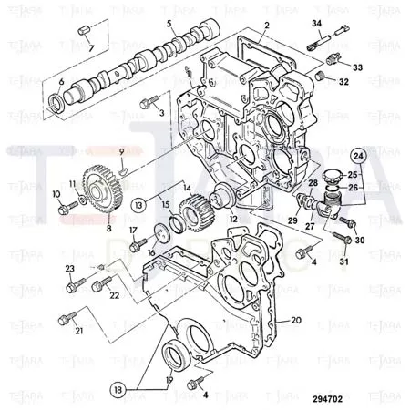 JCB Part No.# 02/290033, GEAR-CAMSHAFT - JCB Spare Parts