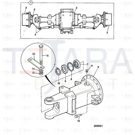 JCB Part No.# 458/20895, Arm Axle - Machined 4 bolt fixing - JCB Spare Parts