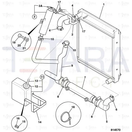 JCB Part No.# 332/V8561, COOLER HOSE STD. - JCB Spare Parts