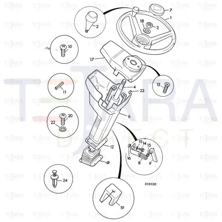 JCB Part No.# 331/27410, STEERING WHEEL BLACK - JCB Spare Parts