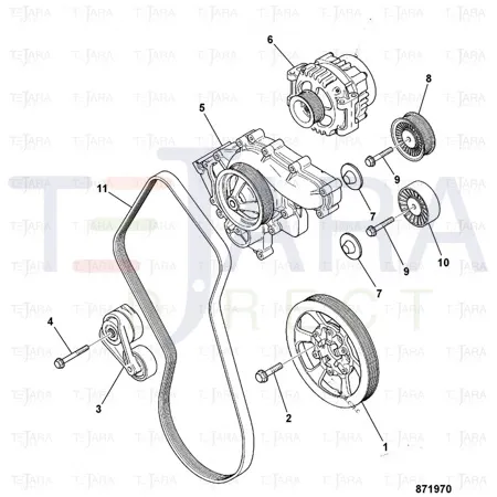 JCB Part No.# SC1514087, Roller Fan Belt - JCB Spare Parts