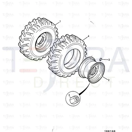 JCB Part No.# 41/933400, Wheel centre, 8 stud10 x 16.5 - JCB Spare Parts
