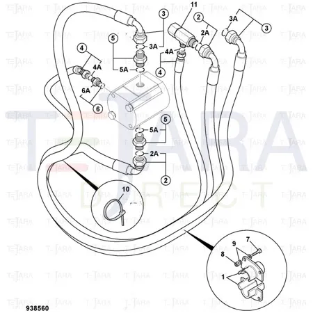 JCB Part No.# 332/C1085, Hose 1/2 BSP 1630M - JCB Spare Parts