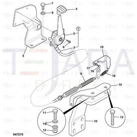 JCB Part No.# 332/R4983, 'THROTTLE BRACKET - AIRCON' - JCB Spare Parts