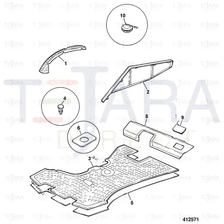 JCB Part No.# 123/05592, (W) (P) FLOORMAT - JCB Spare Parts