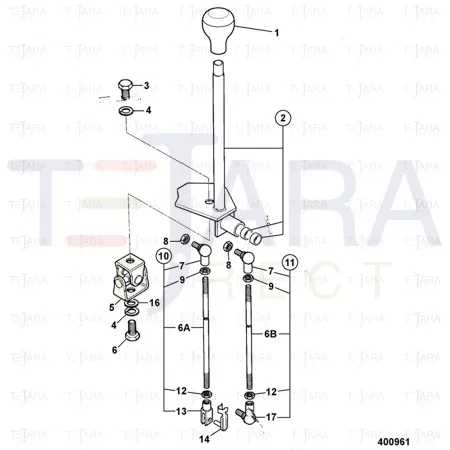 JCB Part No.# 913/10218, CONTROL ROD 404mm - JCB Spare Parts