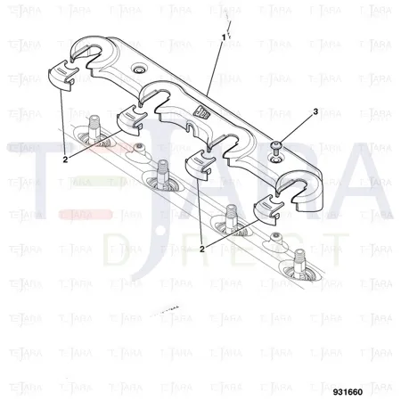 JCB Part No.# 320/07707, INSERT - INJECTOR COVER mT3 - JCB Spare Parts