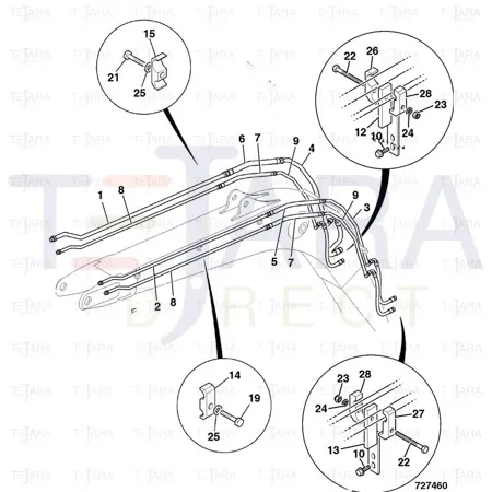 JCB Part No.# JLV1694, LOW FLOW FEED PIPE - JCB Spare Parts
