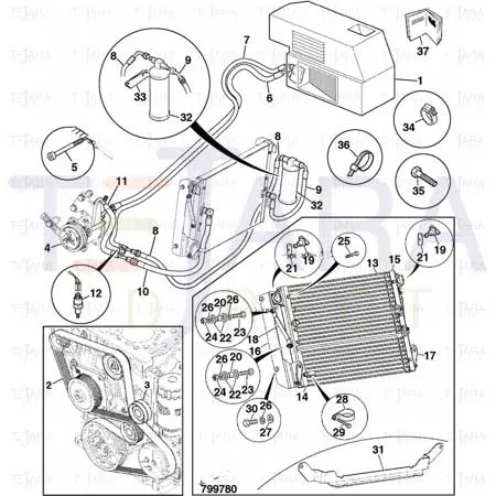 JCB Part No.# 649/52167, HOSE AIR CONDITIONING - JCB Spare Parts