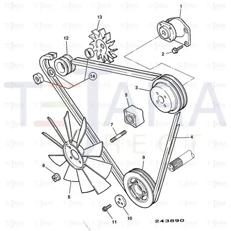 JCB Part No.# 02/201357, HOUSING FAN DRIVE - JCB Spare Parts