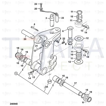 JCB Part No.# 911/40104, WA BOTTOM PIN k/post s/s - JCB Spare Parts