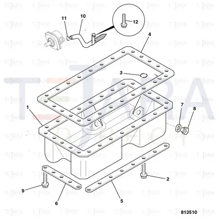 JCB Part No.# 02/940113, Gasket oil sump - JCB Spare Parts