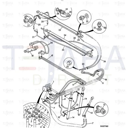 JCB Part No.# 614/20200, HOSE 5/8BSP 450mm - JCB Spare Parts