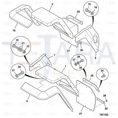 JCB Part No.# 346/00229, TRIM FENDER RH - JCB Spare Parts