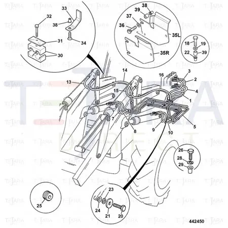 JCB Part No.# 612/80099, HOSE 3/8BSP 530mm - JCB Spare Parts