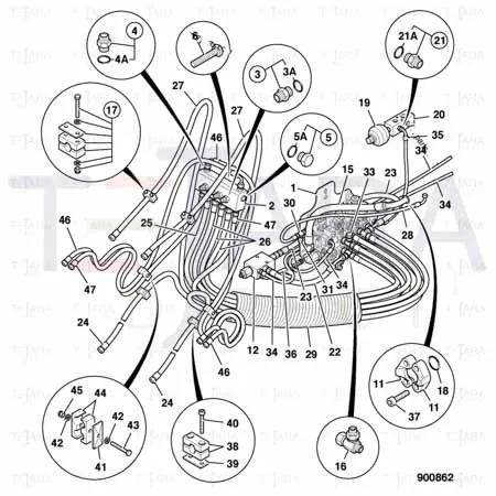 JCB Part No.# 612/80281, HOSE 3/8 1660 (P392) - JCB Spare Parts