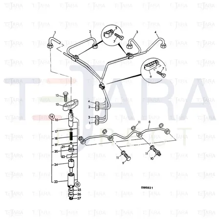 JCB Part No.# 02/201324, PIPE INJECTOR NO.4 - JCB Spare Parts