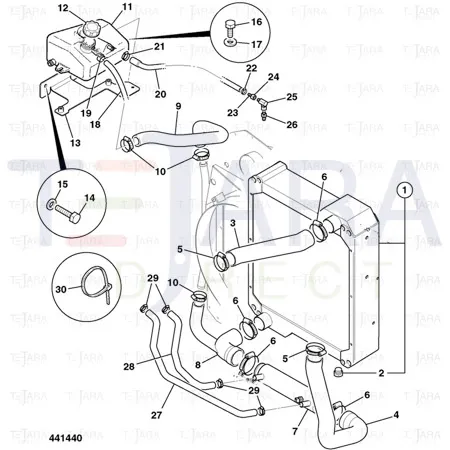 JCB Part No.# 834/10683, HOSE, BOTTOM - JCB Spare Parts
