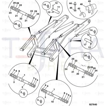 JCB Part No.# 811/90676, P/PIN 44.49/44.37*169 COATED(00047) - JCB Spare Parts
