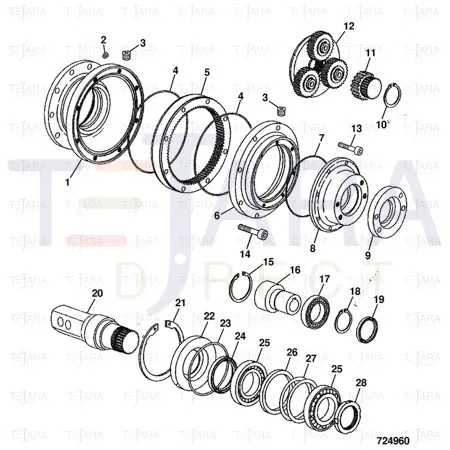 JCB Part No.# 980/89718, SHAFT -OUTPUT - JCB Spare Parts