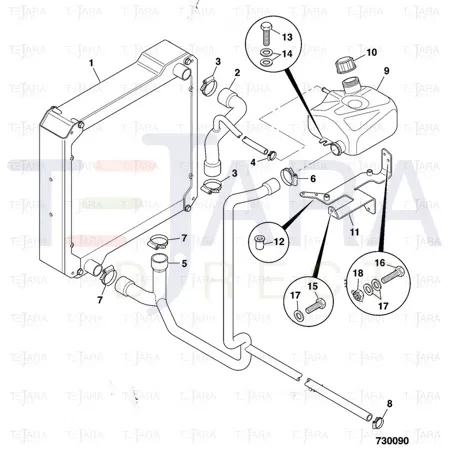 JCB Part No.# 30/926051, Radiator 5 row, 9. - JCB Spare Parts