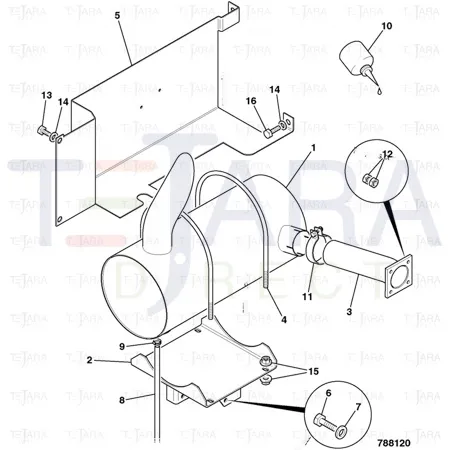 JCB Part No.# 826/01787, FLANGED LOCKNUT M10 - JCB Spare Parts