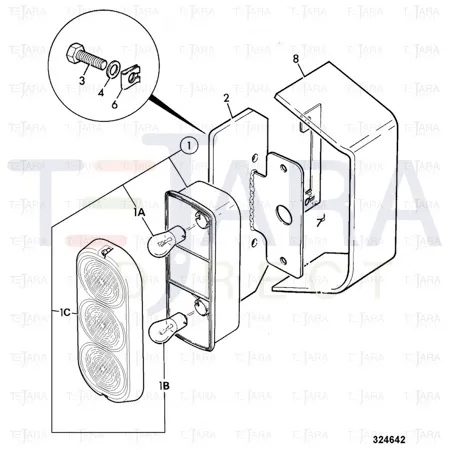JCB Part No.# 123/08067, GUARD REAR LIGHT - JCB Spare Parts