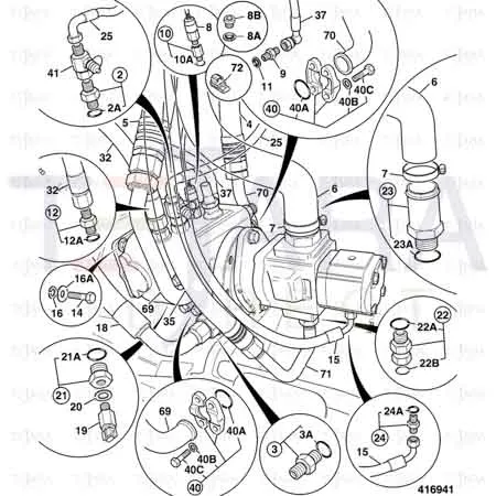 JCB Part No.# 612/34900, HOSE 3/8BSP 1185mm (P392) - JCB Spare Parts