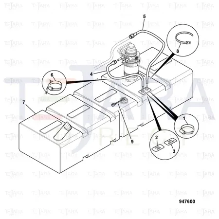 JCB Part No.# 332/D1645, Hose diesel fuel - JCB Spare Parts
