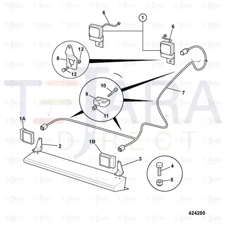 JCB Part No.# 700/50057, SS.P.N700/M1925 HEADLIGHT LHS R/H DIP  - - JCB Spare Parts