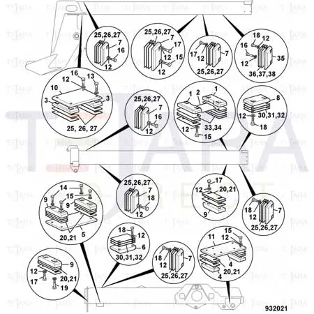 JCB Part No.# 332/C7964, WEAR PAD ASSY - JCB Spare Parts