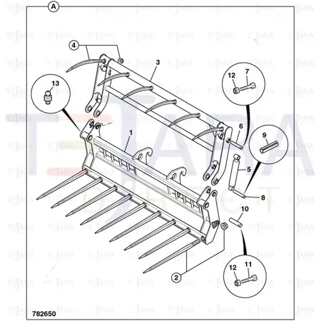 JCB Part No.# 811/50367, P/PIN 44.92/44.82x216 COATED (332/E5130) - JCB Spare Parts