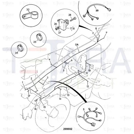 JCB Part No.# 721/00311, HARNESS LIGHT EXTE - JCB Spare Parts