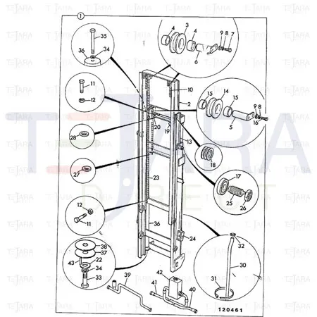 JCB Part No.# 191/00666, SPACER.SHORT.ZINC.506B - JCB Spare Parts