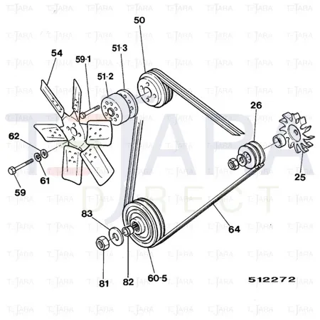 JCB Part No.# 02/800775, BELT-FAN (PAIR) - JCB Spare Parts