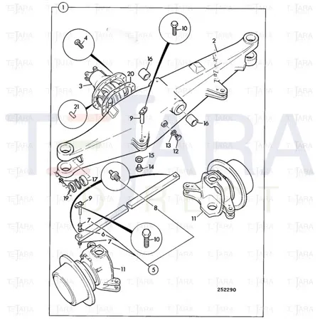 JCB Part No.# 458/20688, AXLE CENTRE CASE BEAM P54 - JCB Spare Parts