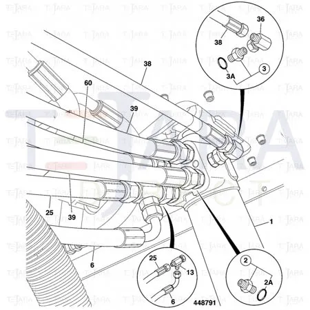 JCB Part No.# 629/80093, HOSE 1/2BSP 1300mm - JCB Spare Parts