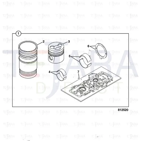 JCB Part No.# 02/950071, Piston assembly - JCB Spare Parts