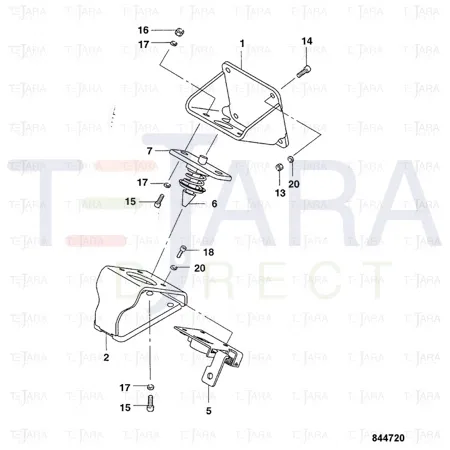 JCB Part No.# 7222/53308, HOODLATCH MTG.PLATE-H.D. - JCB Spare Parts