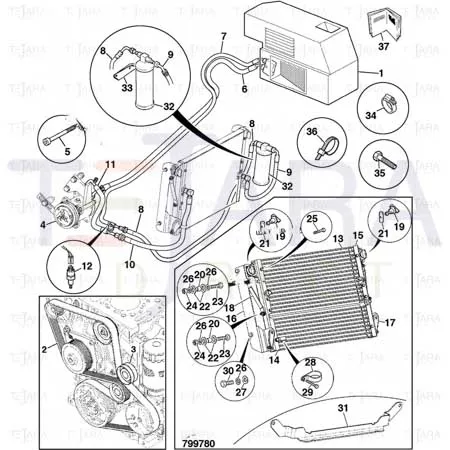 JCB Part No.# 649/51929, HOSE AIR CONDITIONING - JCB Spare Parts
