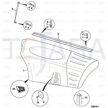 JCB Part No.# 926/46609, Strip weather seal 140mm long - JCB Spare Parts