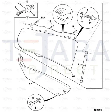 JCB Part No.# 331/25635, GAS STRUT - JCB Spare Parts