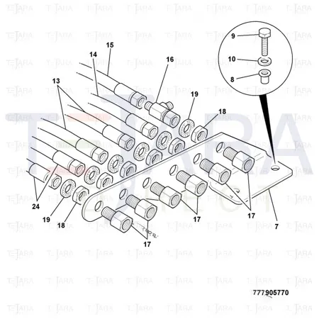 JCB Part No.# 649/52139, Hose 1/4"BSP x 440mm - JCB Spare Parts