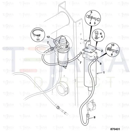 JCB Part No.# 649/52127, HOSE diesel 616mm - JCB Spare Parts