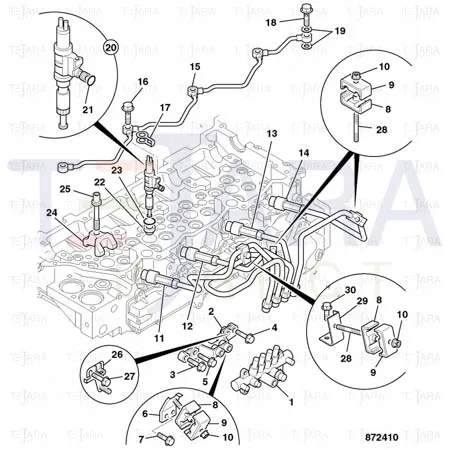 JCB Part No.# 02/802259, Pipe fuel inject - JCB Spare Parts