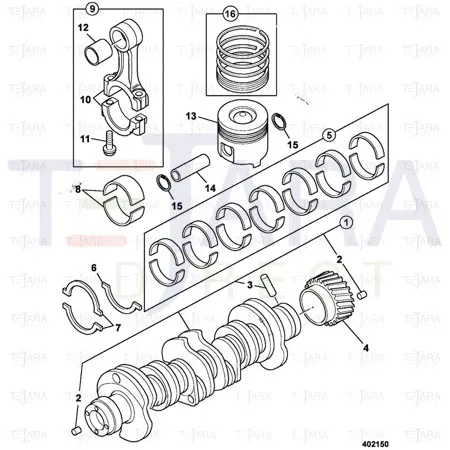 JCB Part No.# 02/801732, KIT-MAIN BRG BLUE - JCB Spare Parts