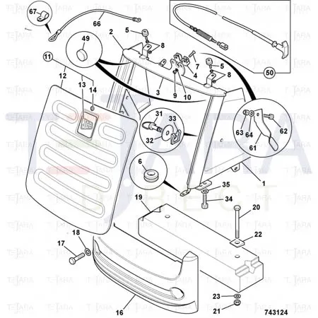 JCB Part No.# 335/08180, WA FRONT GRILLE - JCB Spare Parts