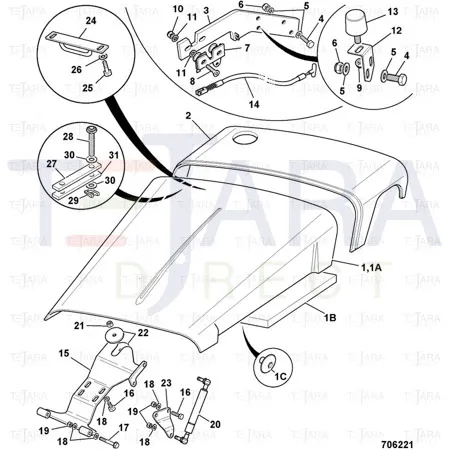 JCB Part No.# 331/37341, BONNET 2ws - JCB Spare Parts