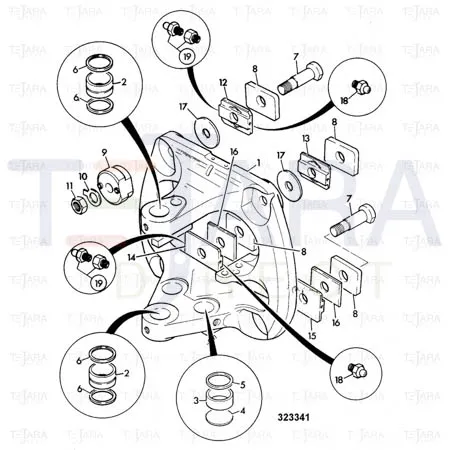 JCB Part No.# 123/08027, BOLT CLAMP - JCB Spare Parts